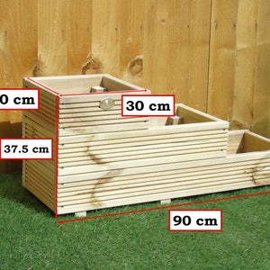 3 Tiered Garden Level Steps Planter Wooden Decking Patio Trough Bild 2