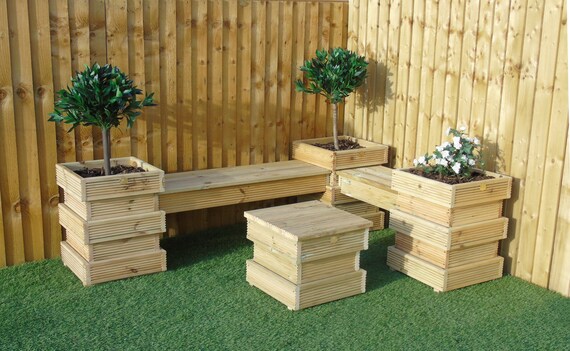Garden Seating Area Set 9 10 Bee Hive Wooden Decking Etsy