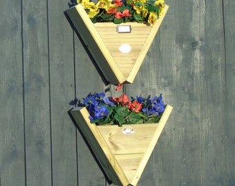 Wooden Wall Fence Hanging Basket Herb Planters Pots Boxes Vertical Balcony Garden