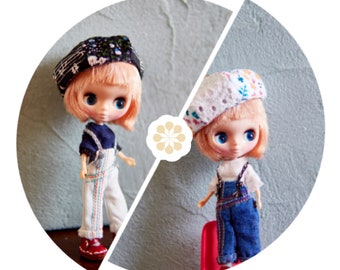 Nmによるプチブライス用のデザイン＆ハンドメイドダンガリーセット