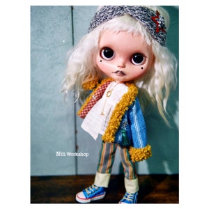 winter jacket set (jeans) for Blythe & dolls