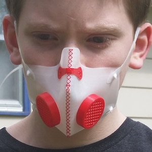 Face Mask With Check Valve and Filter Pocket 3D Printed Reusable Flexible Protective