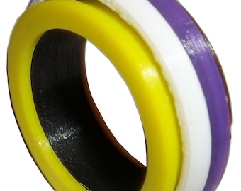 Nonbinary Pride Anti-Anxiety and Stress Relief Fidget Spinner Ring