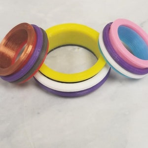 Goings Innovations Custom 3D Printed 2 Spinner Anti Anxiety Fidget Ring