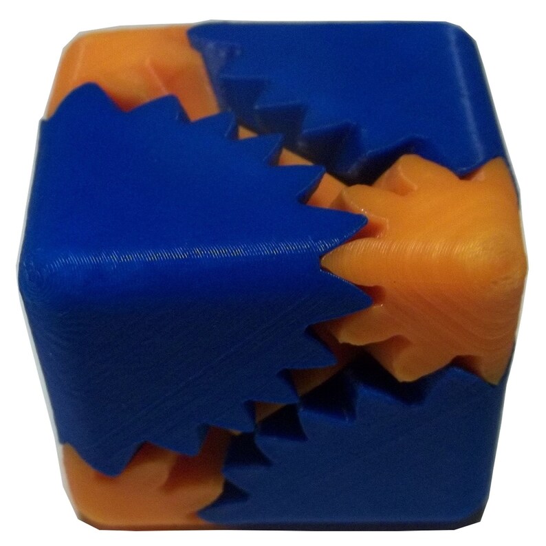 Gear Cube 3d Printed Fidget Gear Cube Stress Relief Desk Toy Etsy