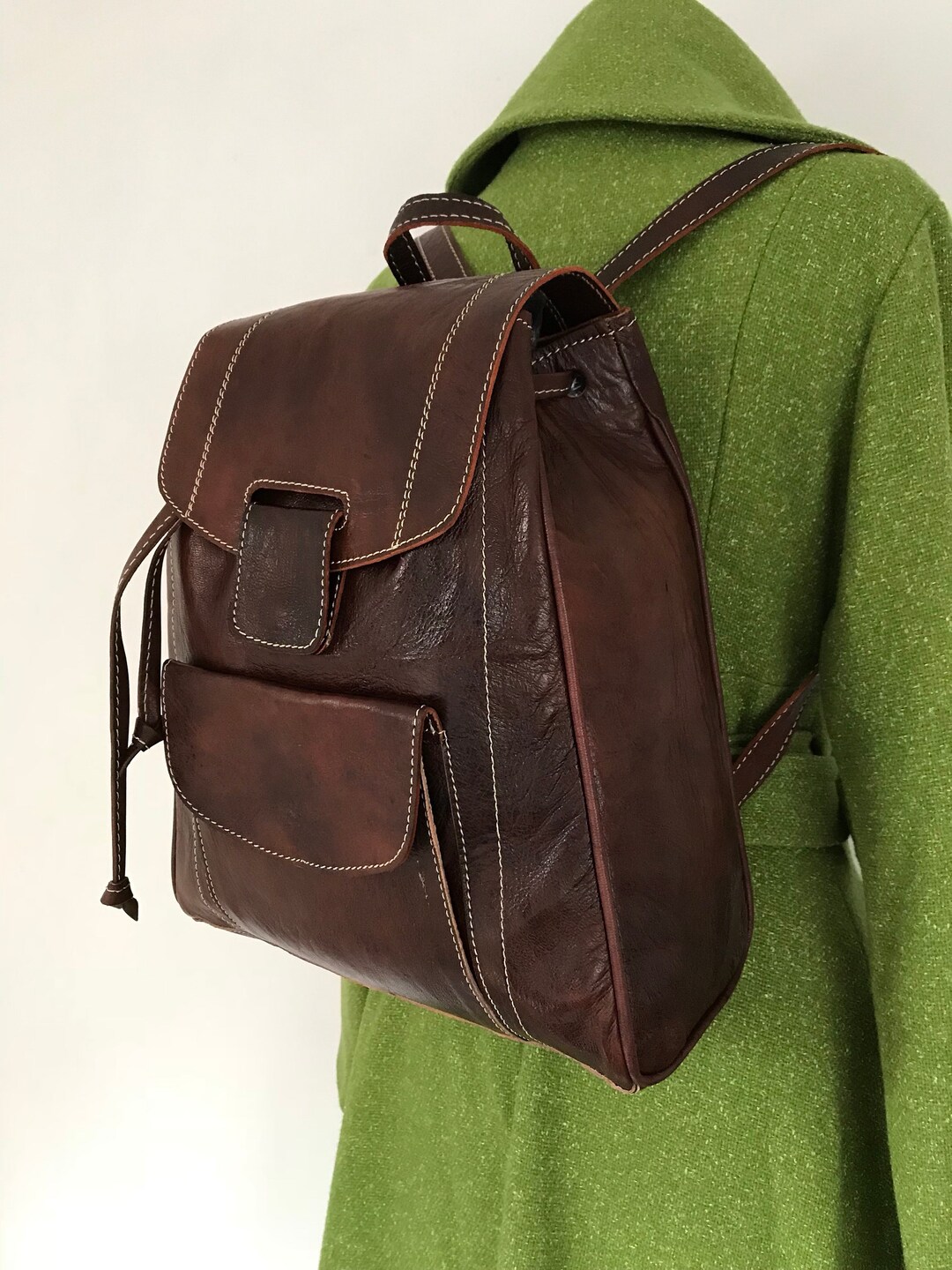 Brown Leather Rucksack Leather Backpack - Etsy