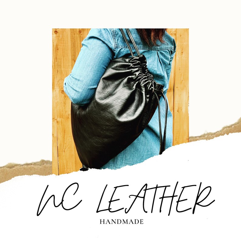 black leather rucksack handbag