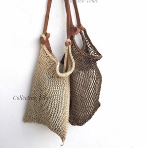 net market bag, maguey fiber bag, mexico woven bag, reusable grocery bag, boho woven bag imagen 1