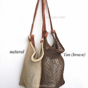 net market bag, maguey fiber bag, mexico woven bag, reusable grocery bag, boho woven bag imagen 5