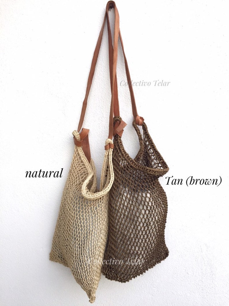 net market bag, maguey fiber bag, mexico woven bag, reusable grocery bag, boho woven bag imagen 5