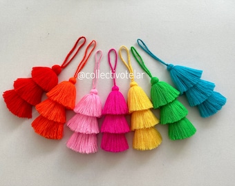 pom tassel bag charm, mexico tassel for handbag, pom tassel for purses, gifts for guests, mexico wedding favors, tassel wholesale