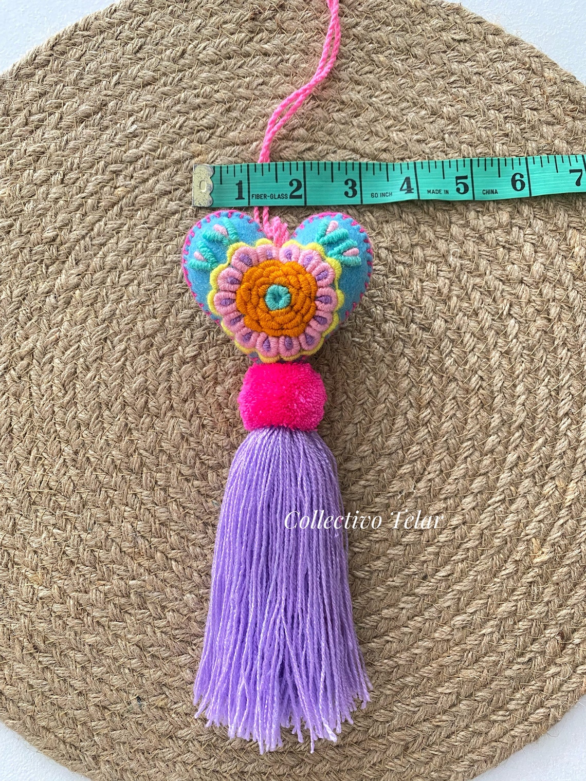 Heart Pom Tassel Bag Charm Pom Pom Tassel Handbag Charm Etsy