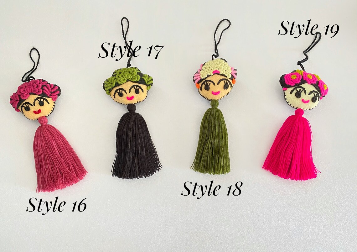 Pom Pom Bag Charm Tassel Bag Charm Frida Kahlo Bag Charm Etsy