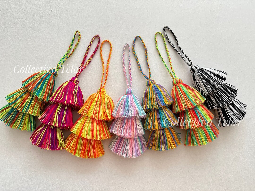 Pom Tassel Bag Charm, Mexico Pom Pom Tassel for Bag, Purse Tassel