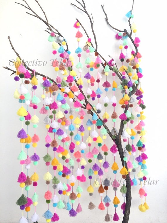 pom pom tassel garland