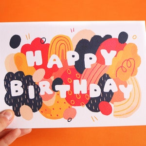 Happy Birthday A5 Greeting Card Colourful and abstract design image 2