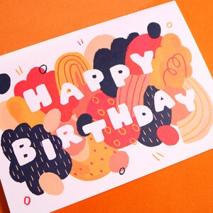 Happy Birthday A5 Greeting Card Colourful and abstract design image 4