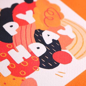 Happy Birthday A5 Greeting Card Colourful and abstract design image 3