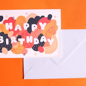 Happy Birthday A5 Greeting Card Colourful and abstract design image 5