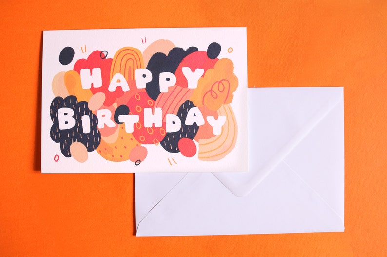 Happy Birthday A5 Greeting Card Colourful and abstract design image 5