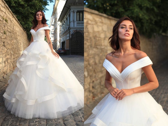 tiered tulle ball gown wedding skirt