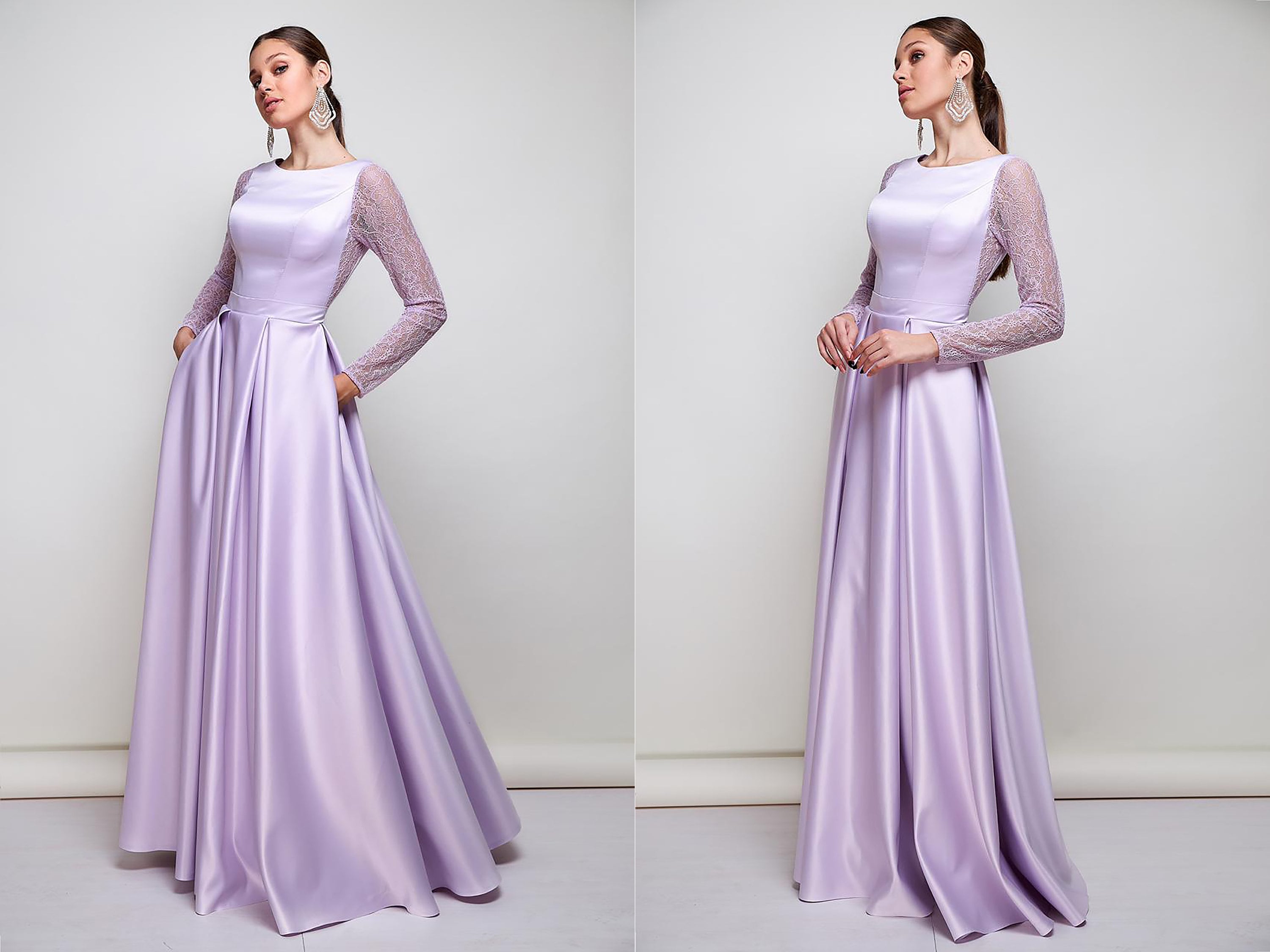 Lilac Satin Infinity Dress Lavender ...