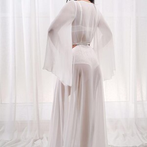 White Wedding Peignoir Wedding Night Chiffon Bridal Peignoir | Etsy