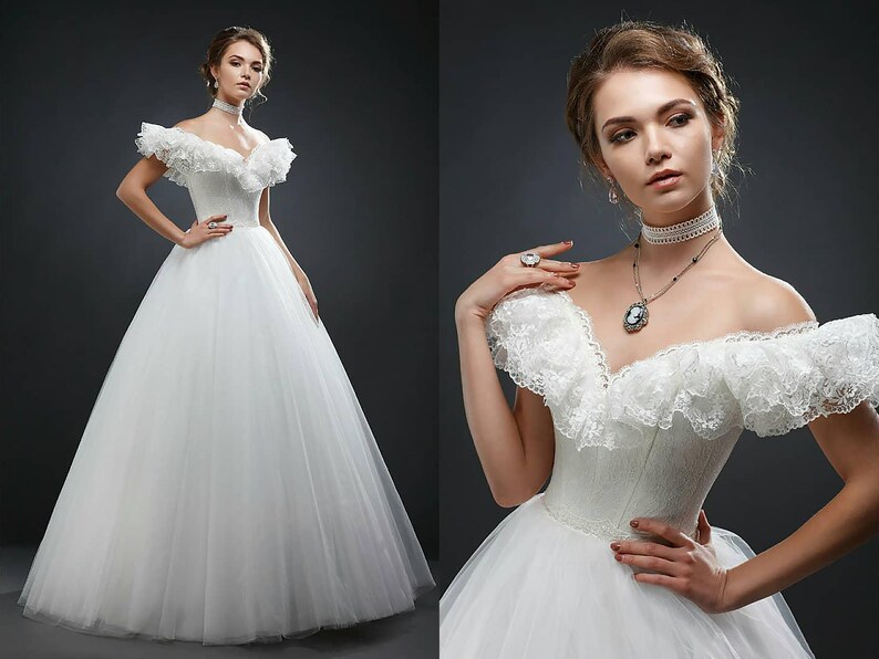 white corset gown
