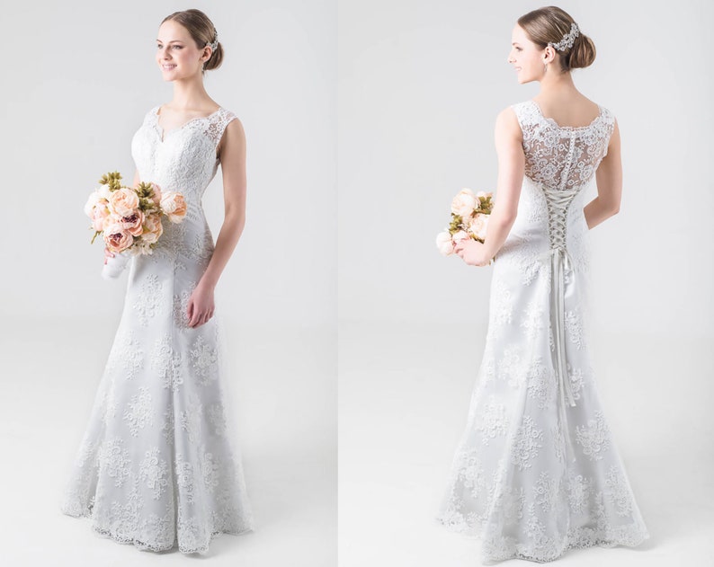 simple fit and flare wedding dress