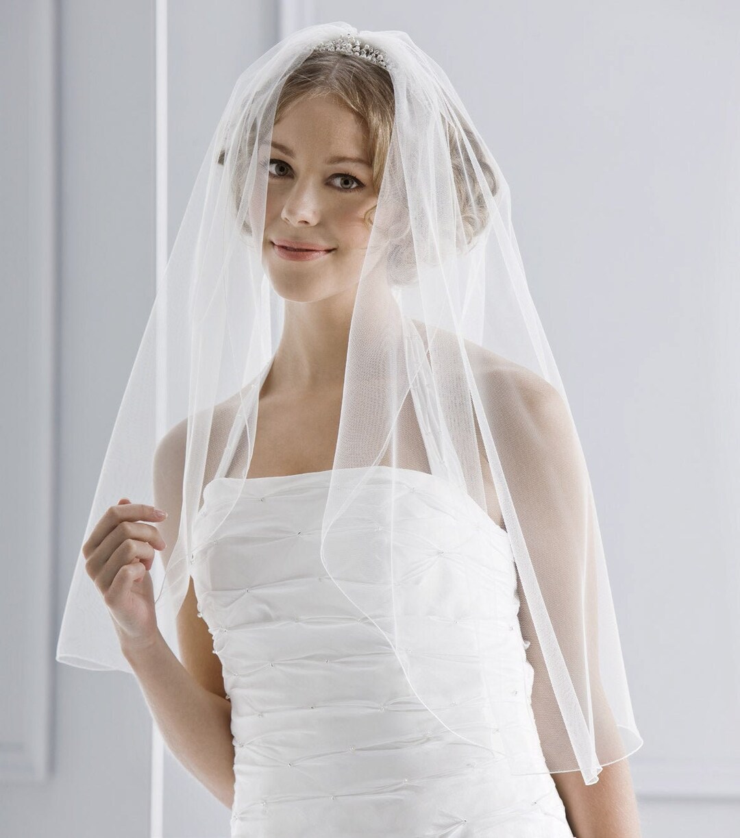 White Wedding Veil for Bride 150cm Elegant Veils Bridal Etsy