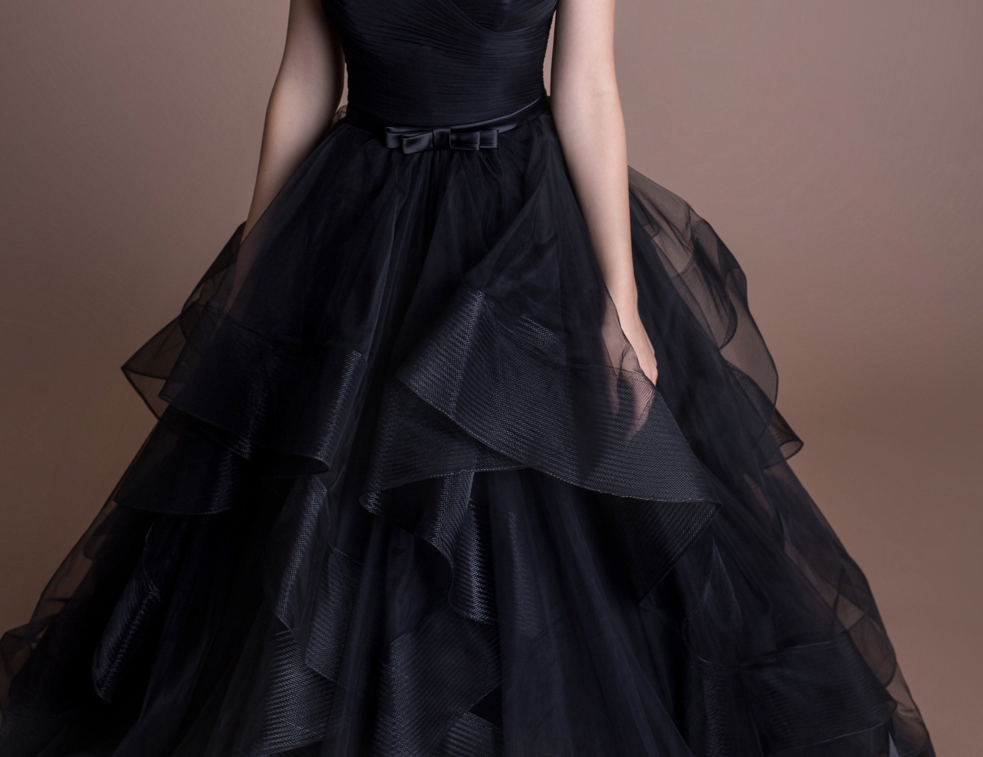 Black Bridal Tulle Skirt Gothic Wedding Maxi Skirt Floor | Etsy