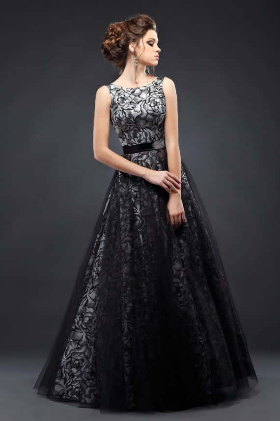 black evening long gown