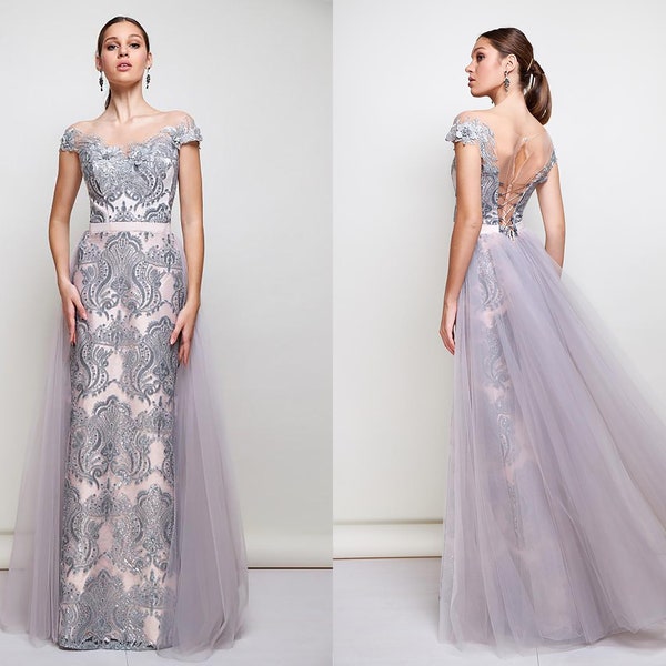 Grey Prom Dresses Etsy