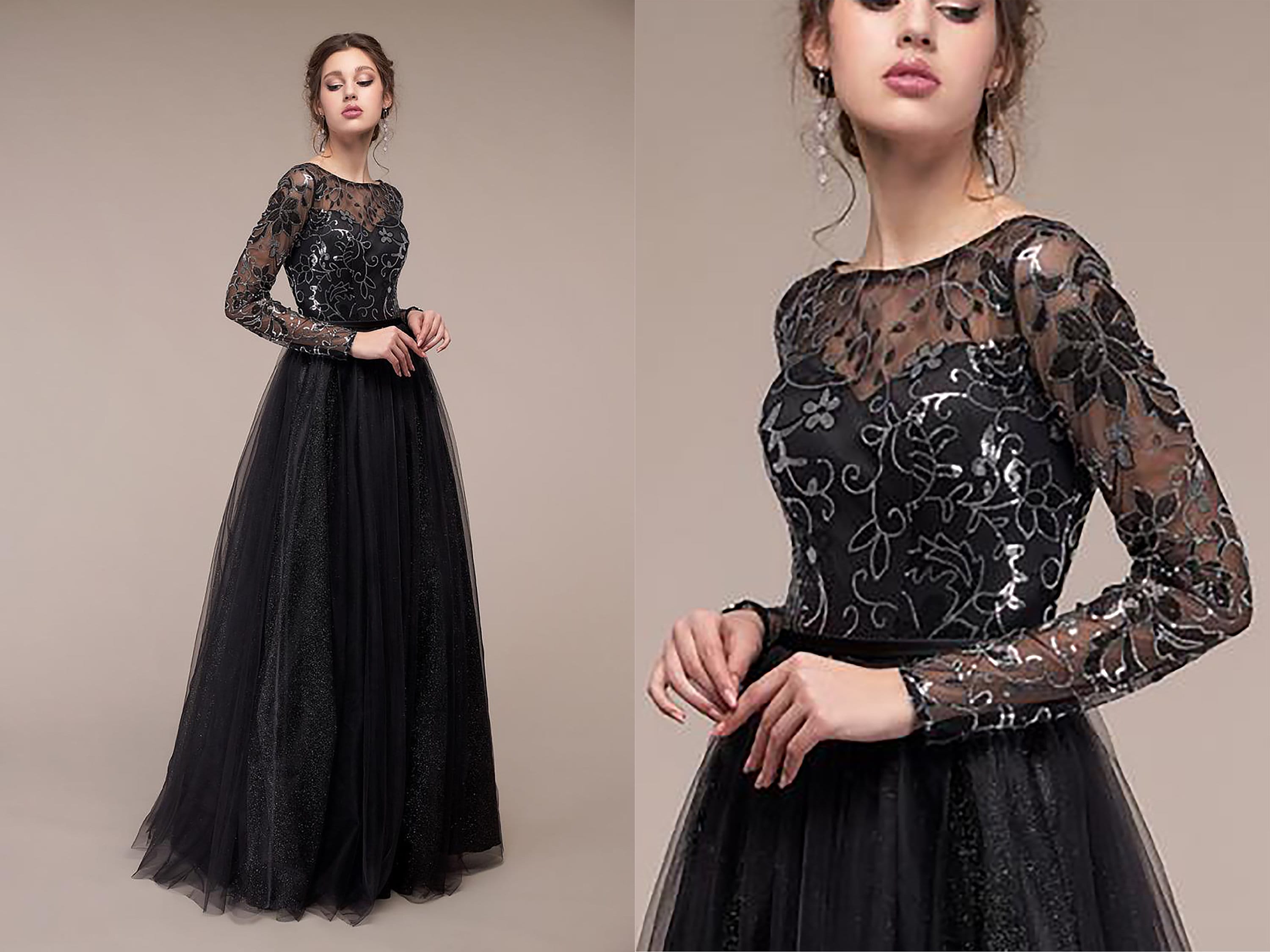 Elegant Black Dress - Etsy