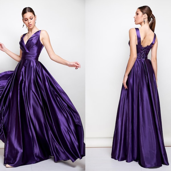 Purple Evening Dress - Etsy