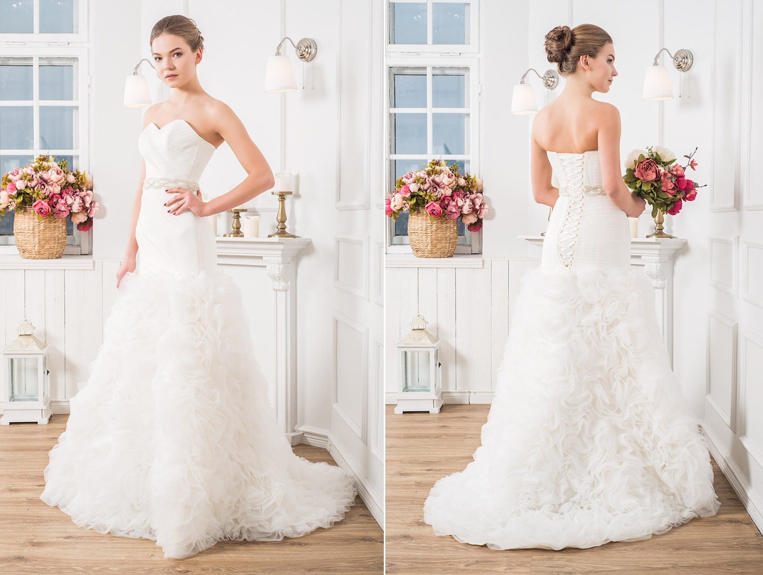 Unique Overbust Corset Wedding Dress Sweetheart Backless Etsy