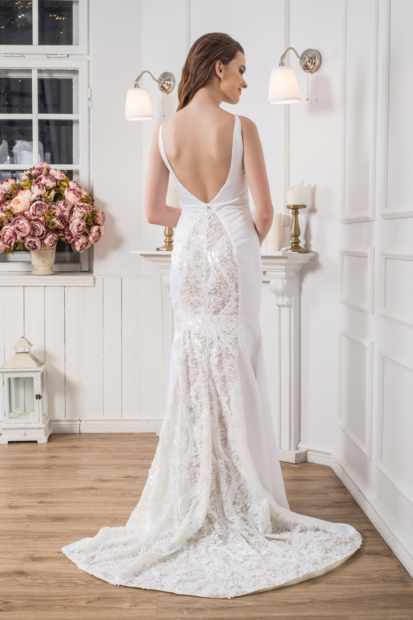 Vintage Inspired Backless Wedding Dresses