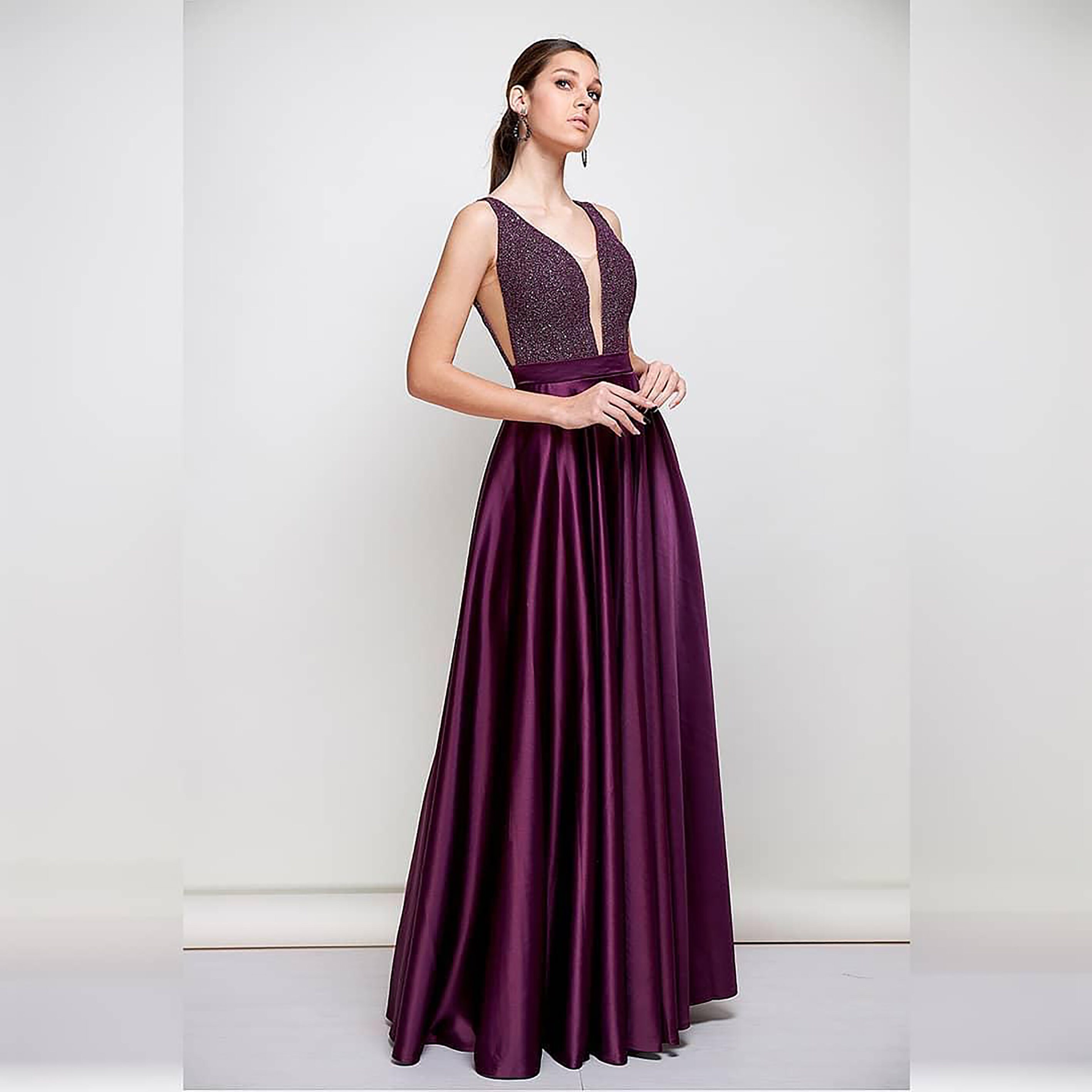 Plum Evening Dress Purple Gown Maxi 