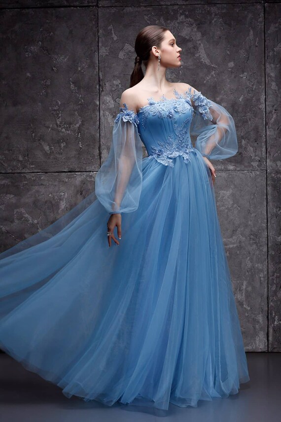 light blue elegant dress