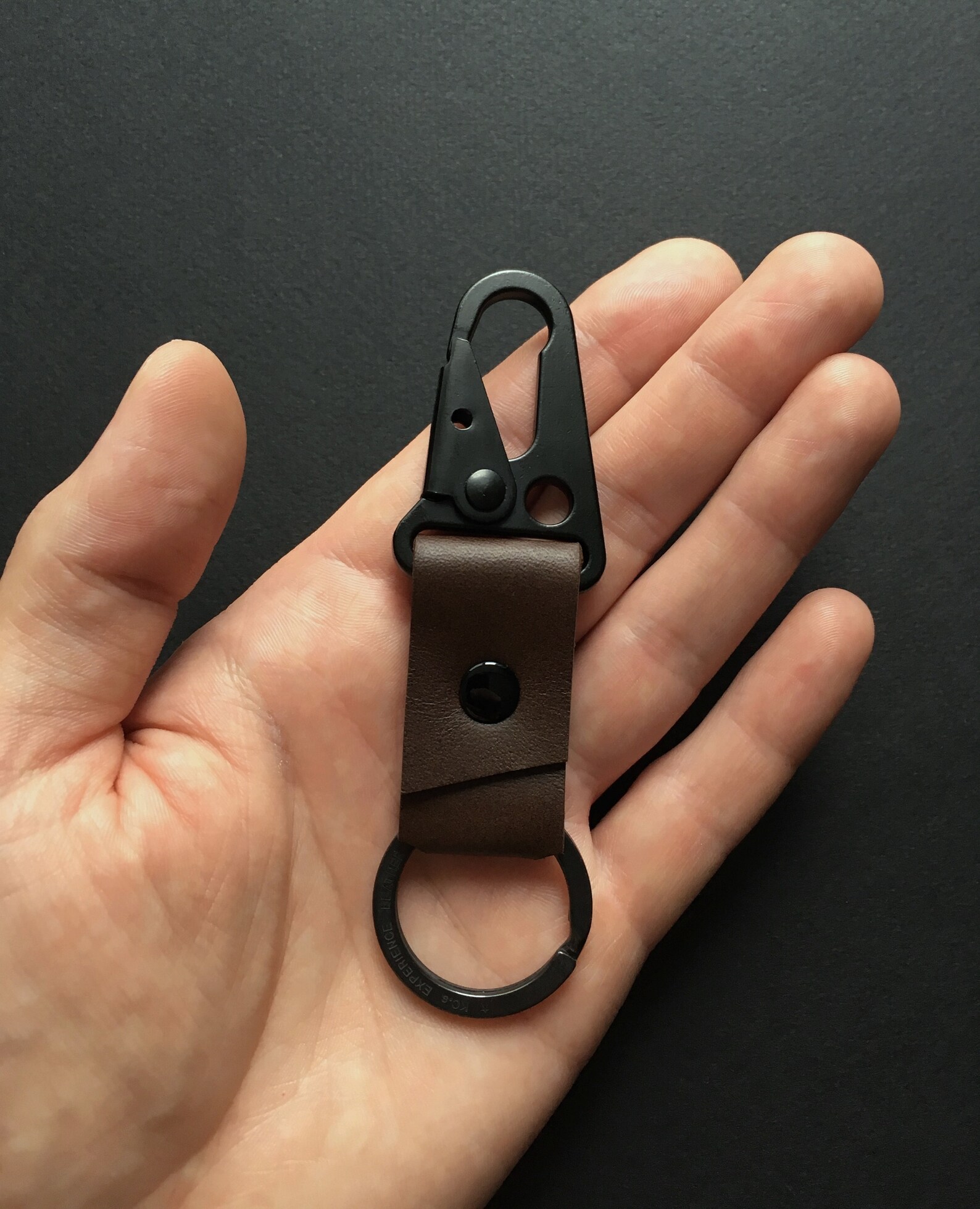 Carabiner Key Fob Leather Keyring HK Clip Keyring EDC Mens Etsy