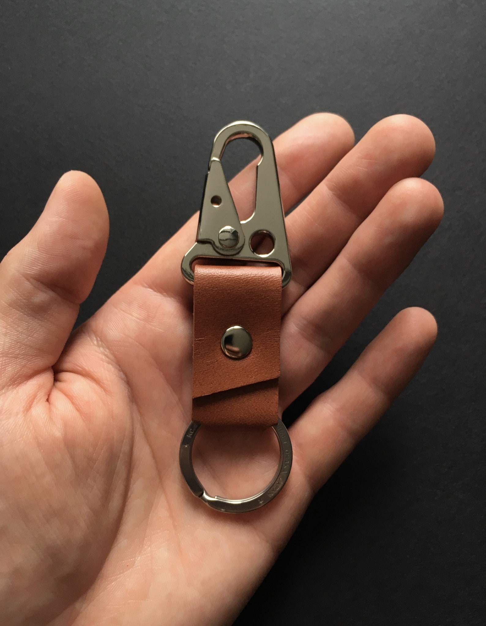 Carabiner Key Fob Leather Keyring HK Clip Keyring EDC Mens Etsy