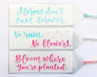 No Rain, No Flowers - Set of 3 Bookmarks