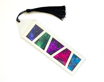Watercolor Galaxy Color Block Bookmark
