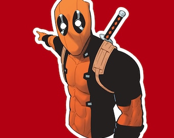 Deadpool Vinyl Sticker: Laptop, Water Bottle Decal