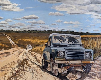 Custom Car Painting: Original Acrylic Art, Car Lover Gift