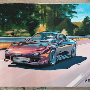 Custom car painting. Acrylic painting. car art. cars. car shows. Original. vehicle. Car lover gift. Personalised painting. Car picture. image 1