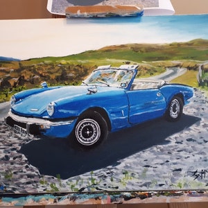 Custom car painting. Acrylic painting. car art. cars. car shows. Original. vehicle. Car lover gift. Personalised painting. Car picture. image 5