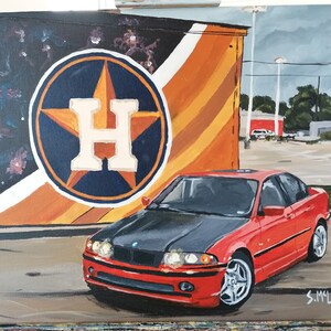 Custom car painting. Acrylic painting. car art. cars. car shows. Original. vehicle. Car lover gift. Personalised painting. Car picture. image 2