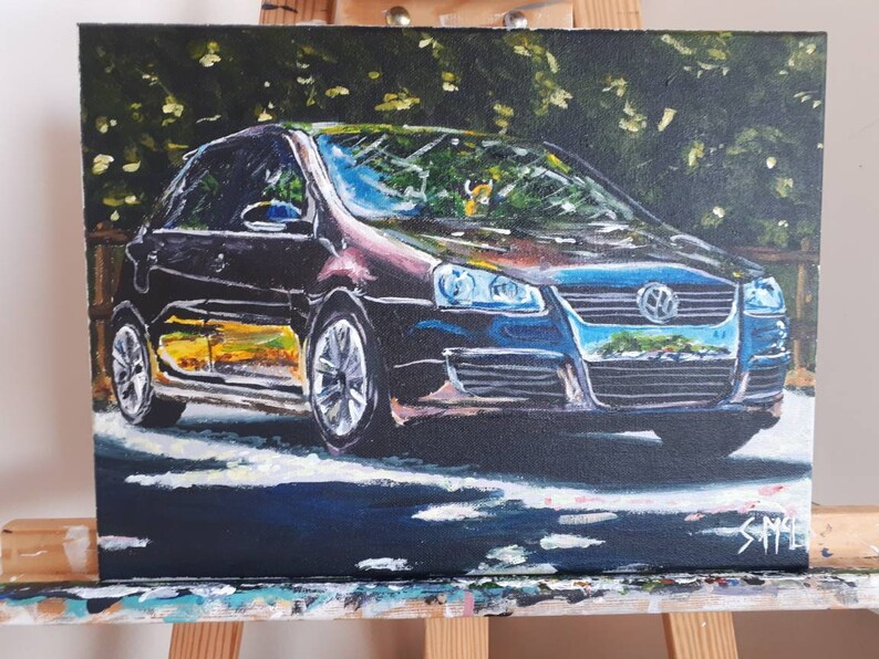 Custom car painting. Acrylic painting. car art. cars. car shows. Original. vehicle. Car lover gift. Personalised painting. Car picture. image 6