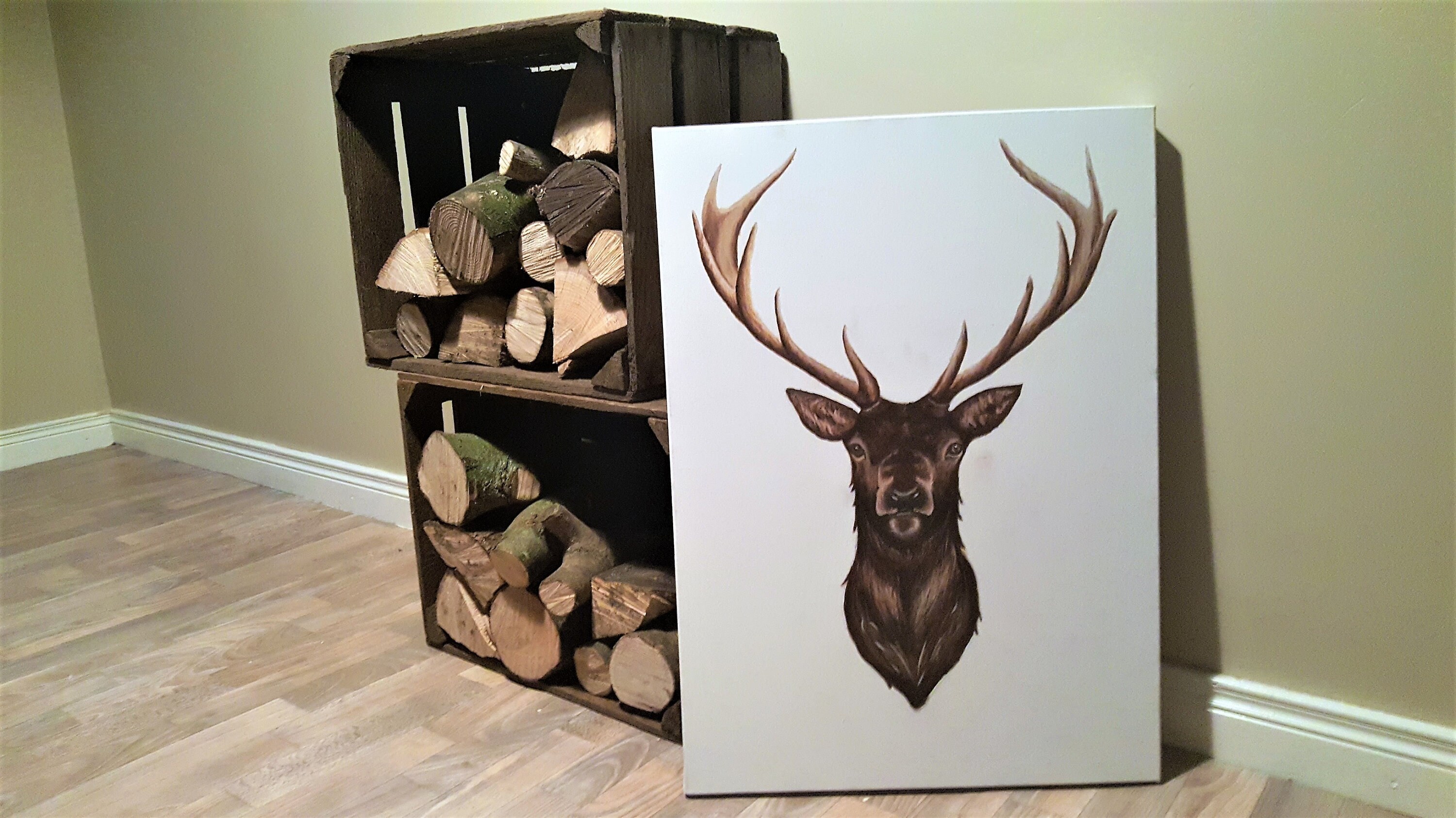 Buy Acrylic Stag Painting. Original. Country. Stag Art. Wild Stag